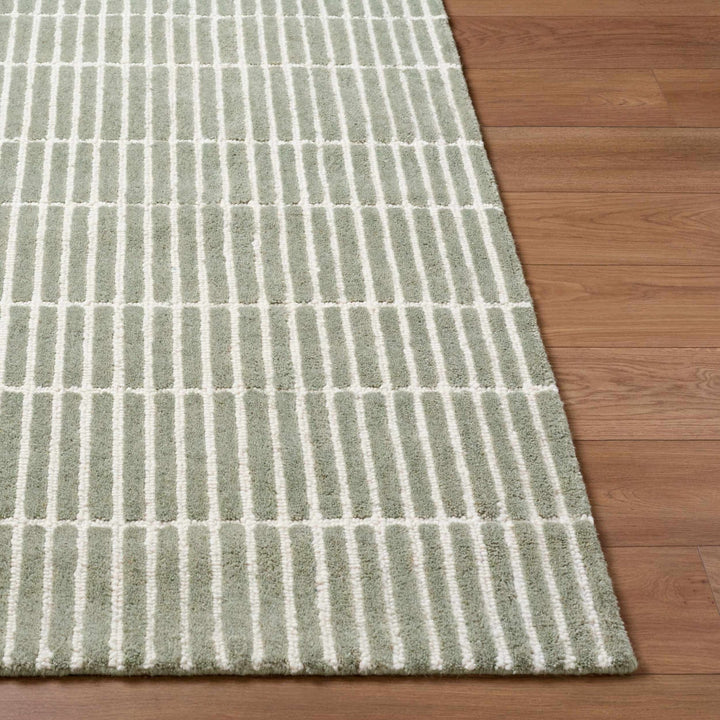 Finial Contemporary Style Green Hand Tufted Wool Area Rug - The Rug Decor
