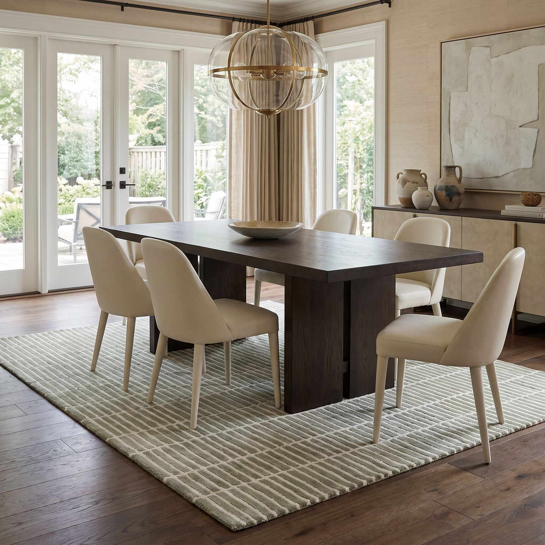 Finial Contemporary Style Green Hand Tufted Wool Area Rug - The Rug Decor