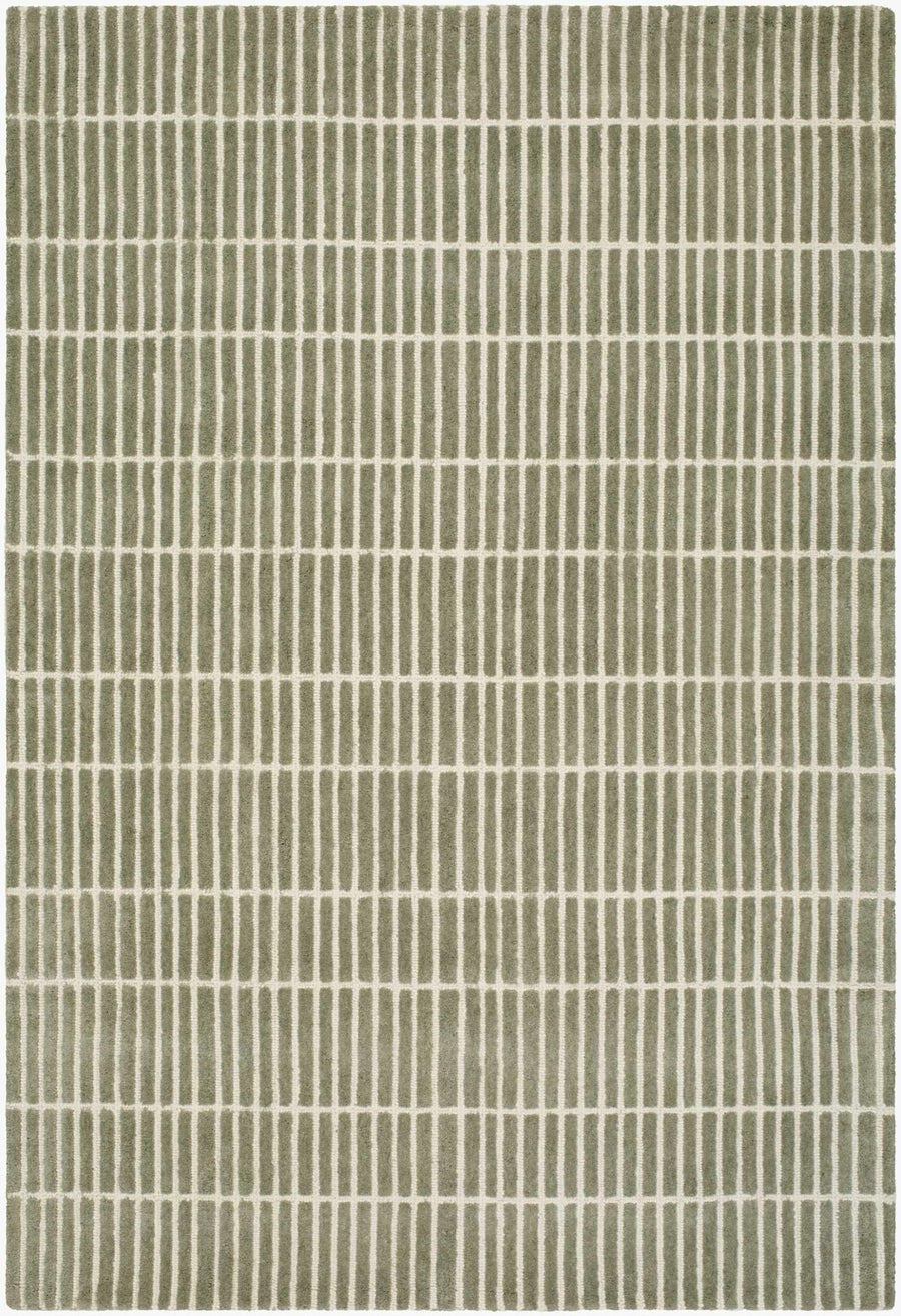 Finial Contemporary Style Green Hand Tufted Wool Area Rug - The Rug Decor