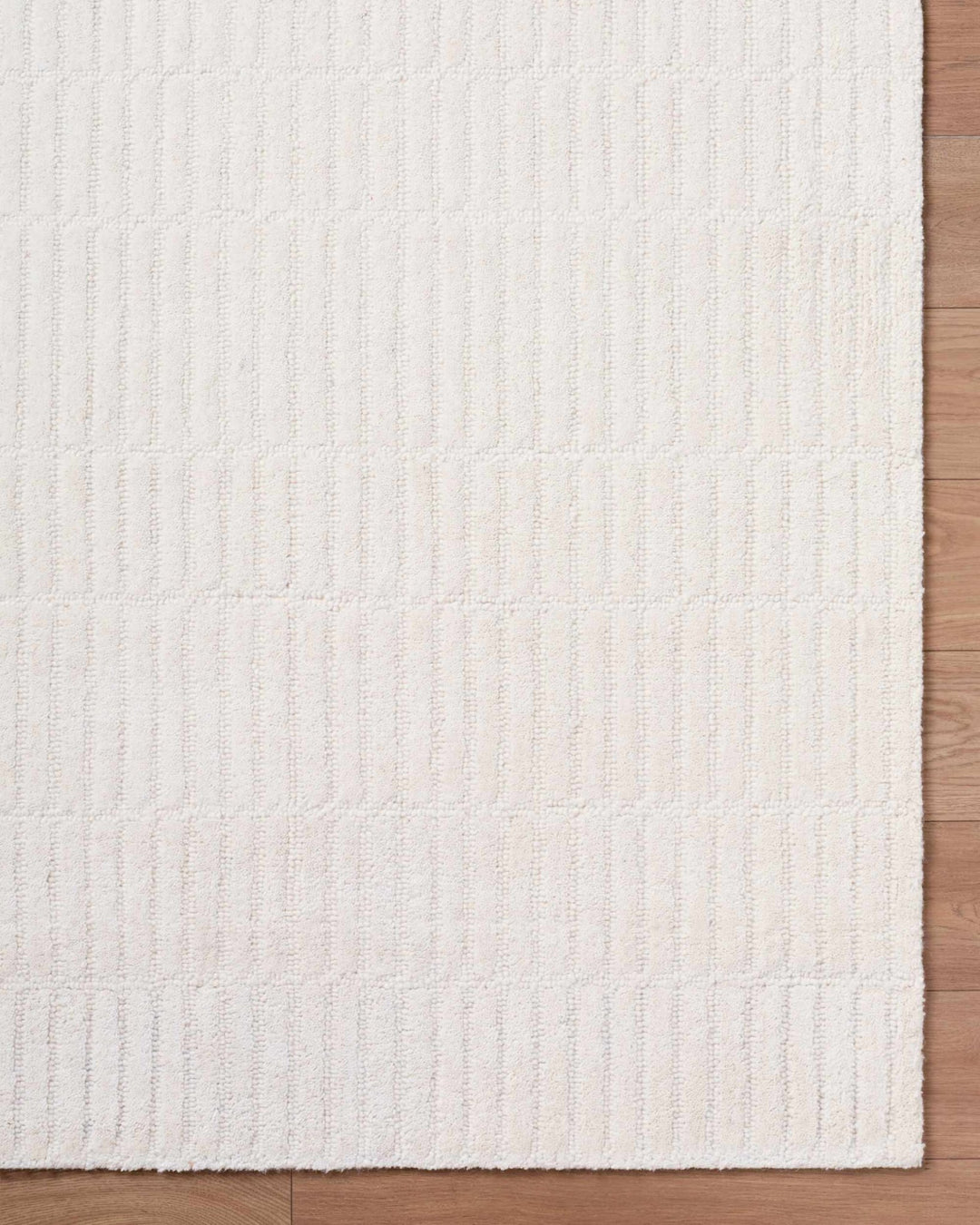 Finial Modern Solid Design Ivory Hand Tufted Wool Area Rug - The Rug Decor