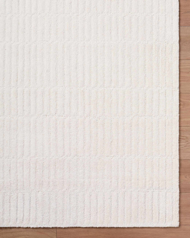 Finial Modern Solid Design Ivory Hand Tufted Wool Area Rug - The Rug Decor