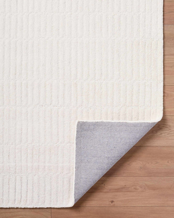 Finial Modern Solid Design Ivory Hand Tufted Wool Area Rug - The Rug Decor