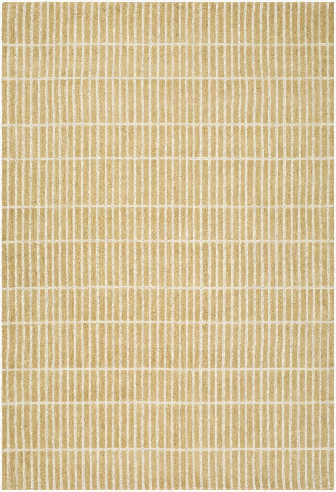 Finial Modern Stripes Design Beige Hand Tufted Wool Area Rug - The Rug Decor