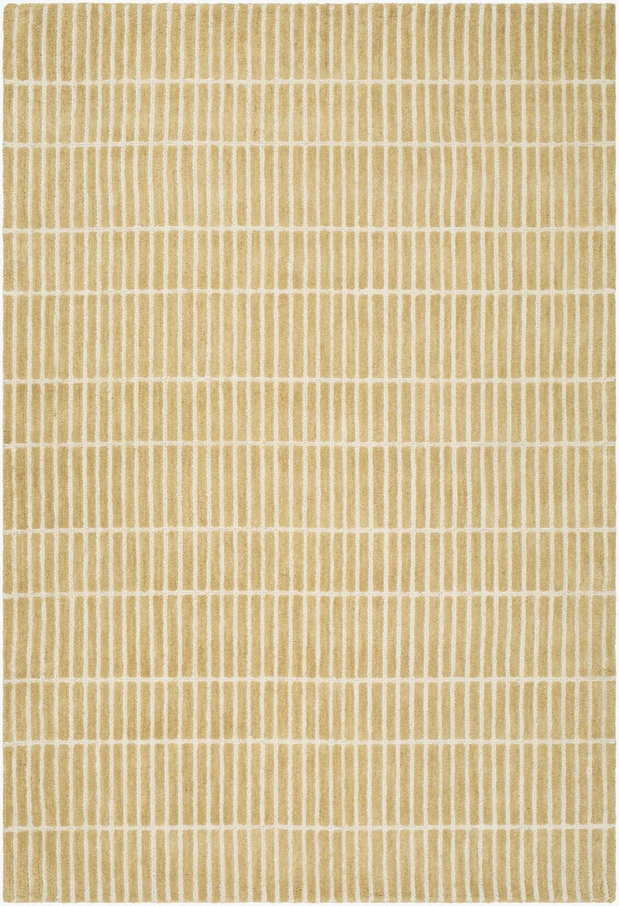 Finial Modern Stripes Design Beige Hand Tufted Wool Area Rug - The Rug Decor
