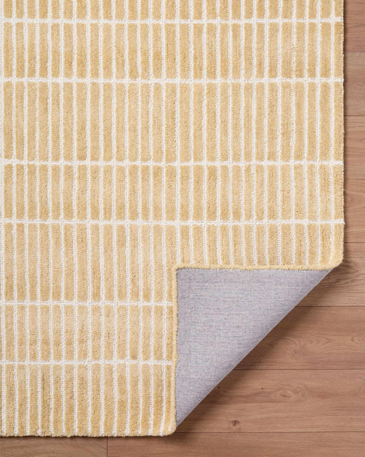 Finial Modern Stripes Design Beige Hand Tufted Wool Area Rug - The Rug Decor