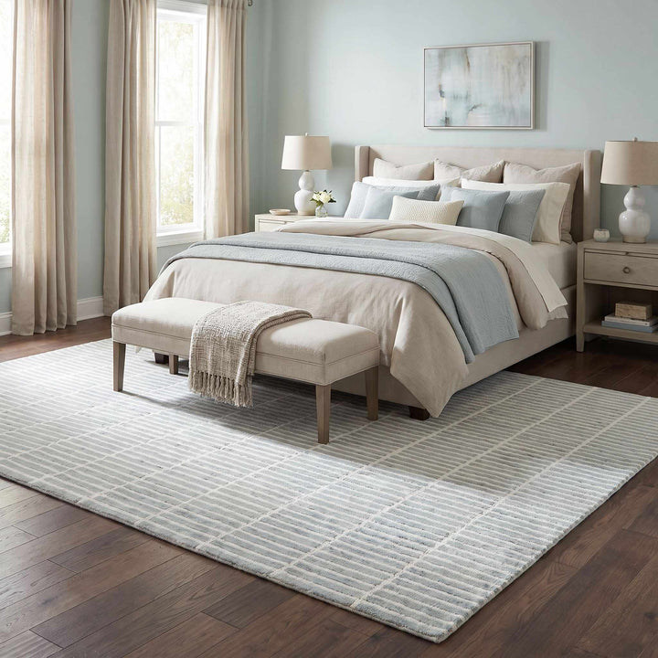 Finial Modern Style Green Hand Tufted Wool Area Rug - The Rug Decor