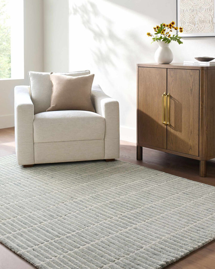 Finial Modern Style Green Hand Tufted Wool Area Rug - The Rug Decor