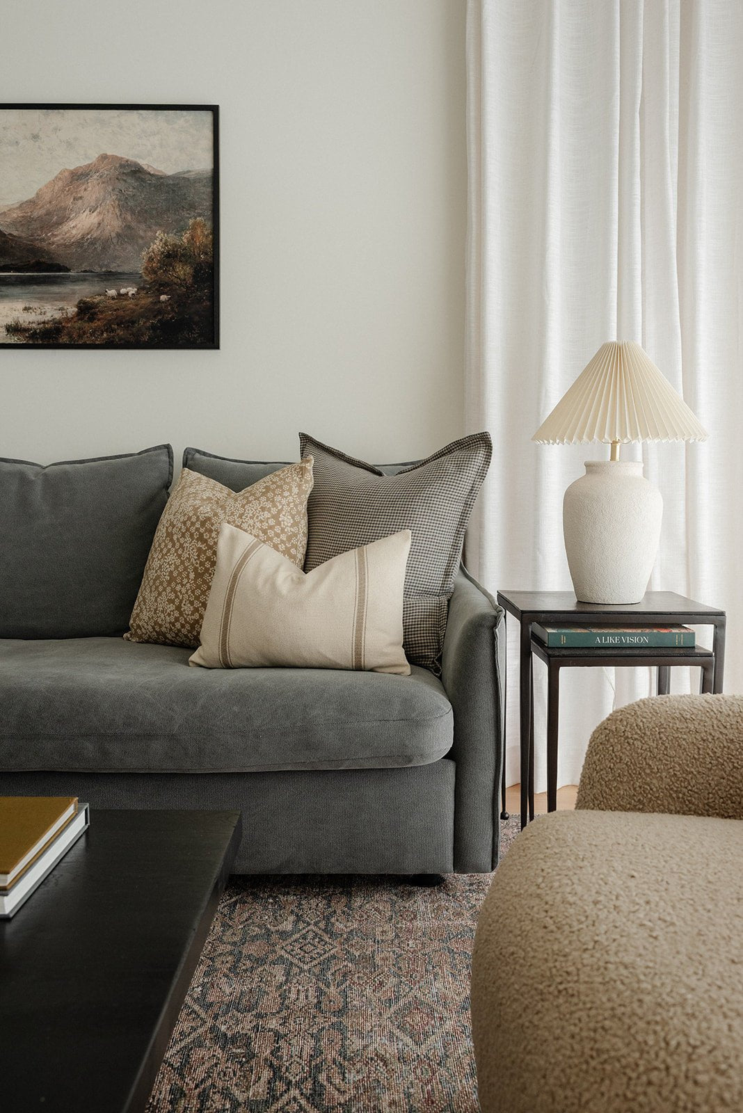 Finn Gray Striped Flange-Edge Pillow Cover - The Rug Decor