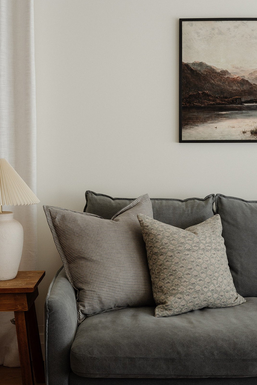 Finn Gray Striped Flange-Edge Pillow Cover - The Rug Decor