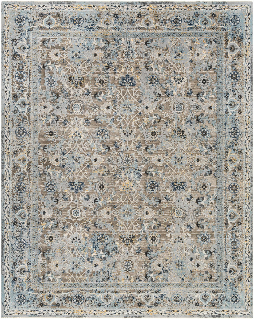 Finn Traditional Brown And Blue Area Rug - The Rug Decor