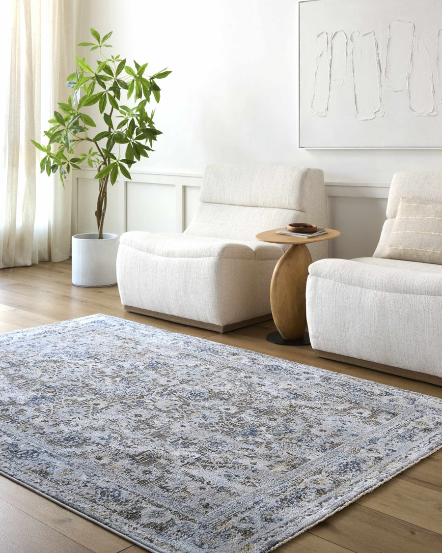 Finn Traditional Brown And Blue Area Rug - The Rug Decor