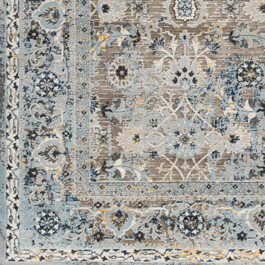 Finn Traditional Brown And Blue Area Rug - The Rug Decor