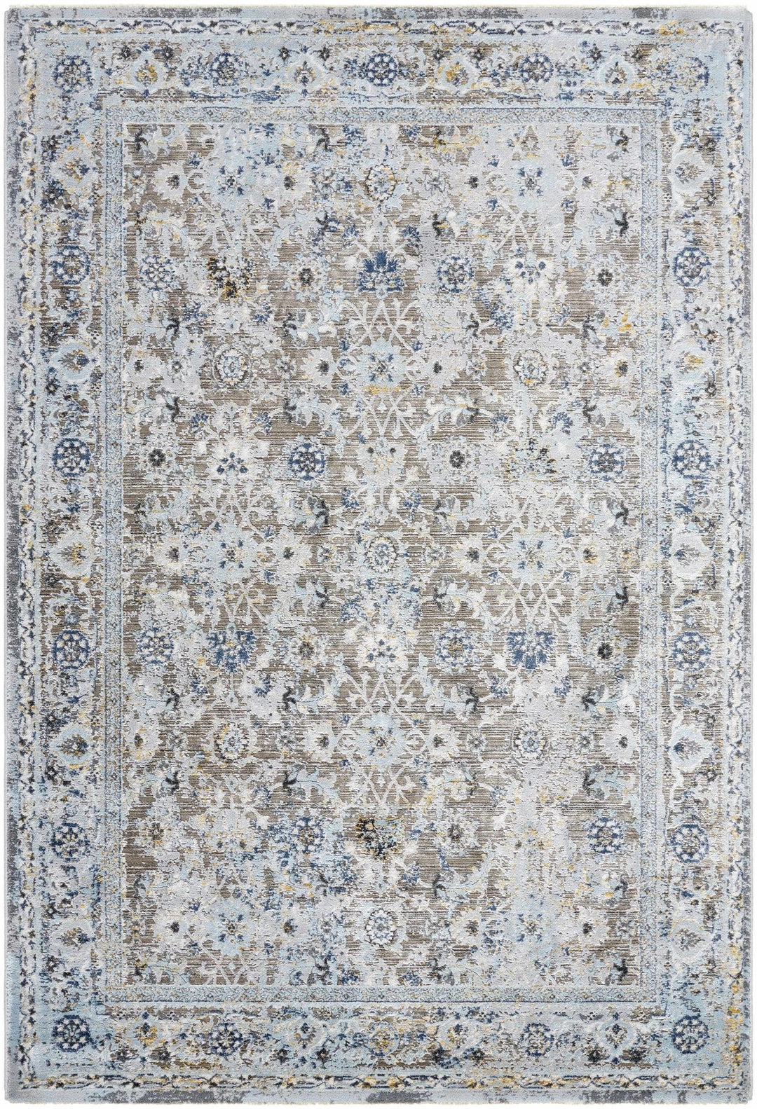 Finn Traditional Brown And Blue Area Rug - The Rug Decor