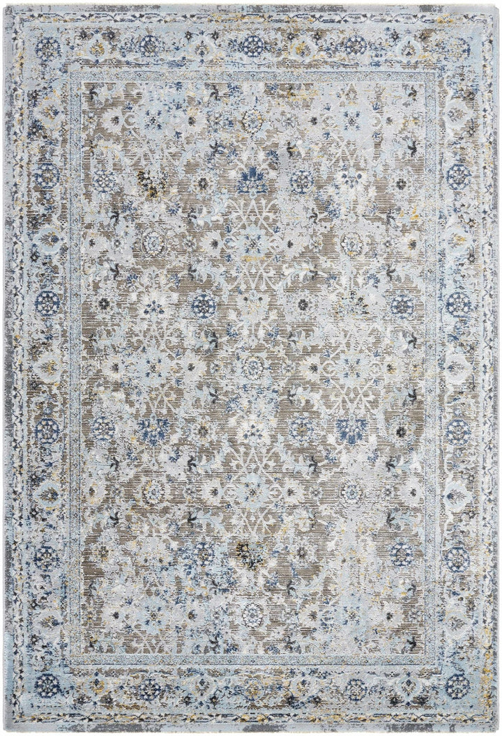 Finn Traditional Brown And Blue Area Rug - The Rug Decor