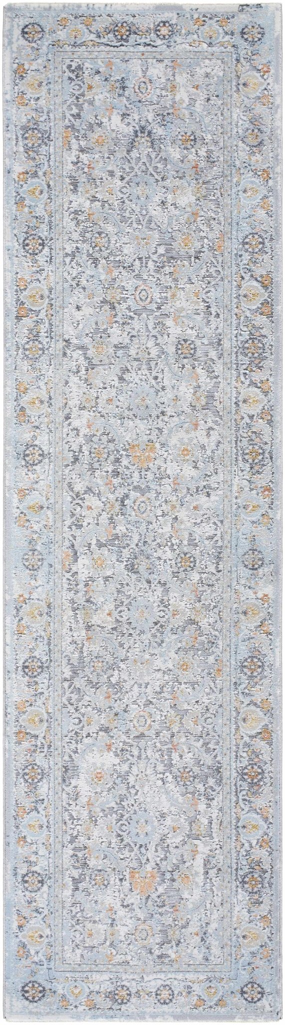 Finn Traditional Style Silver & Blue Area Rug - The Rug Decor