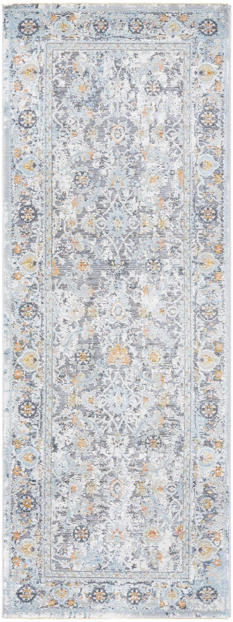Finn Traditional Style Silver & Blue Area Rug - The Rug Decor