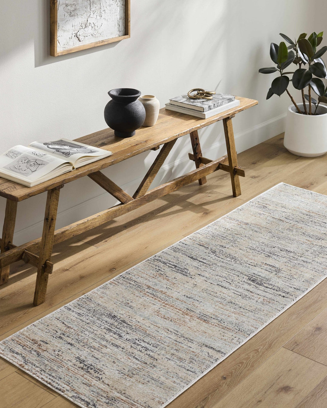 Fizza Contemporary Abstract Design Beige And Gray Rug - The Rug Decor