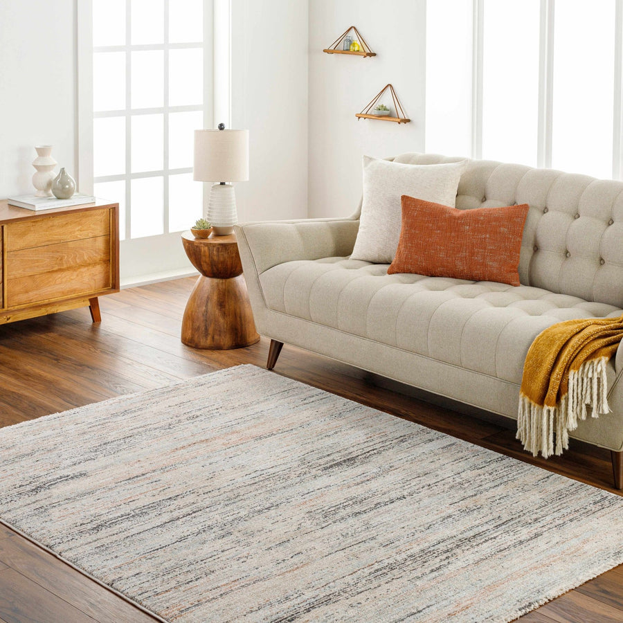 Fizza Contemporary Abstract Design Beige And Gray Rug - The Rug Decor