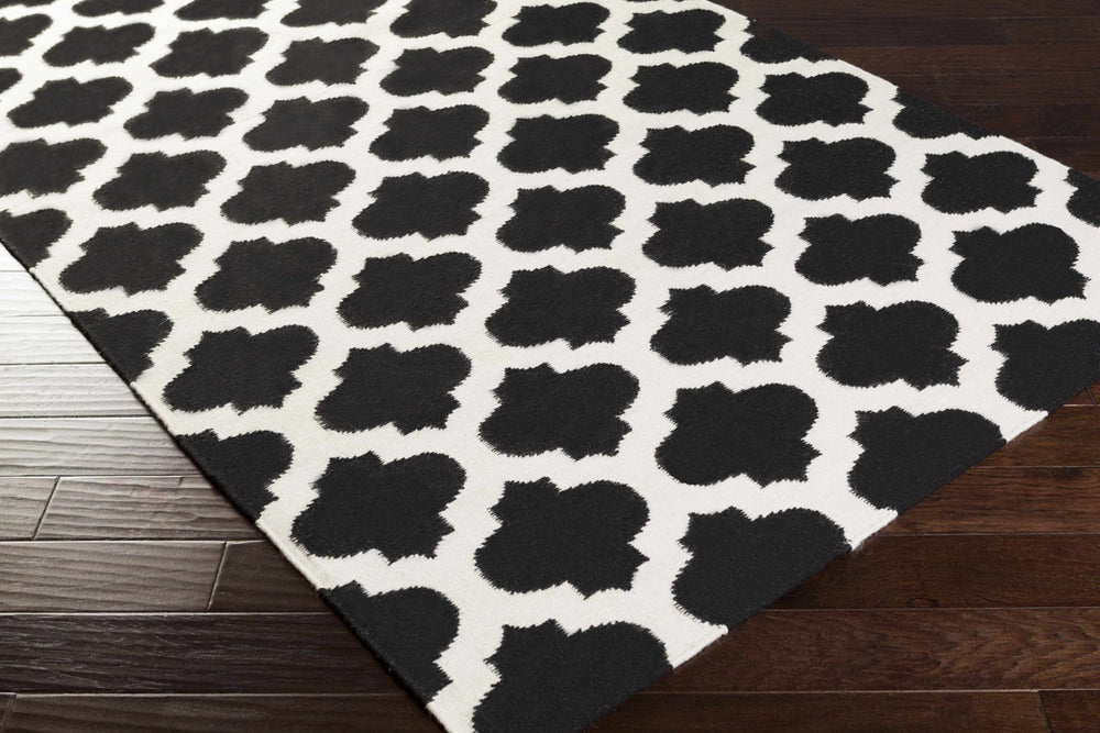 Fleetville Contemporary Geometrical Black And Ivory Area Rug - The Rug Decor