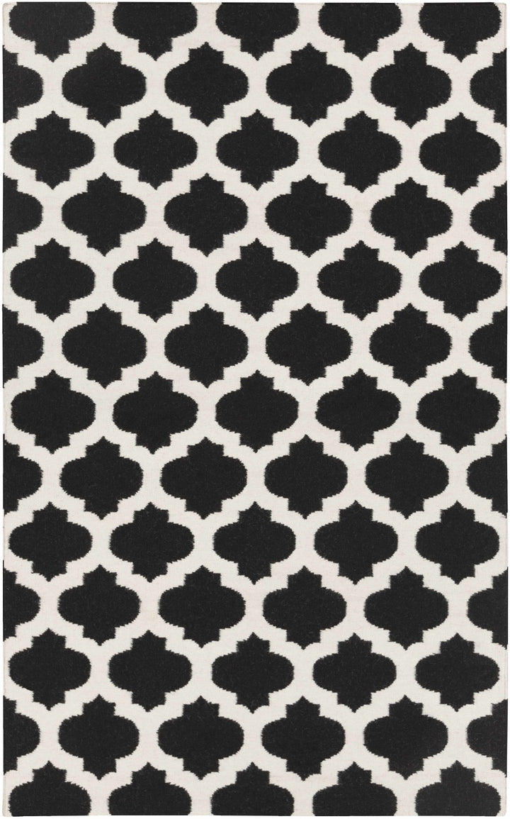 Fleetville Contemporary Geometrical Black And Ivory Area Rug - The Rug Decor