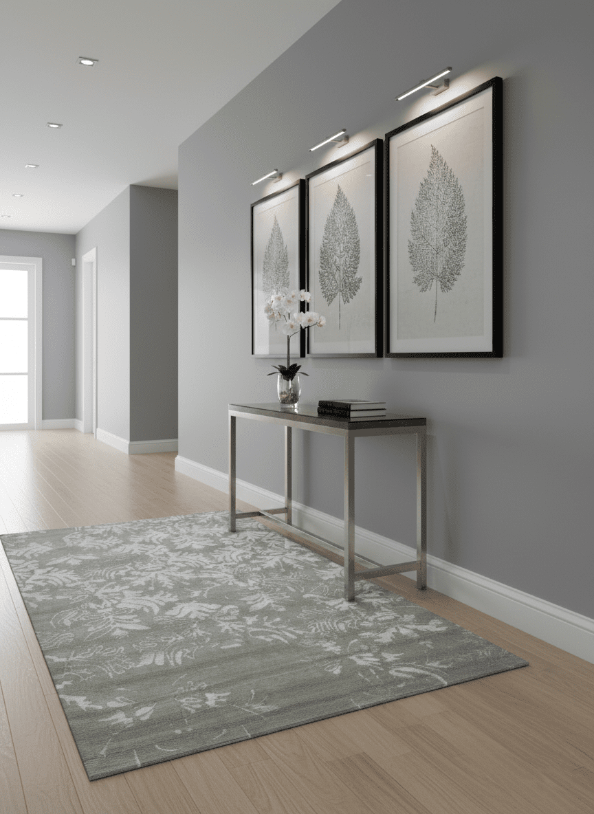 Floral Gray and Silver Hand knotted 6x9 wool and Viscose Area Rug - The Rug Decor