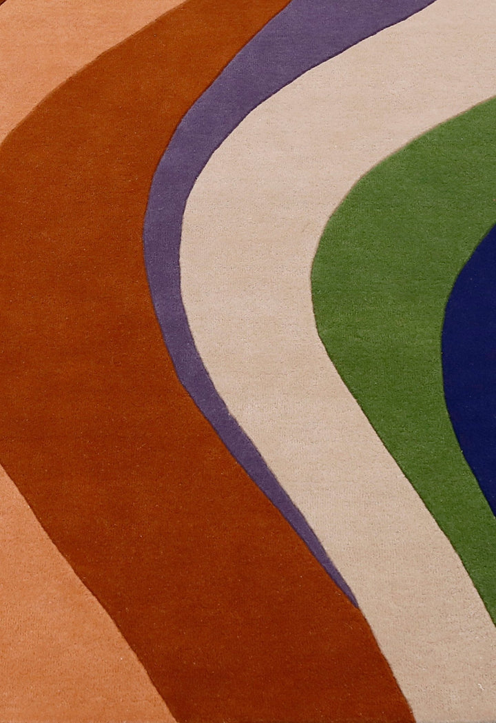 Flow Modern Abstract Colorful Hand Tufted 5x8 Wool Rug - The Rug Decor