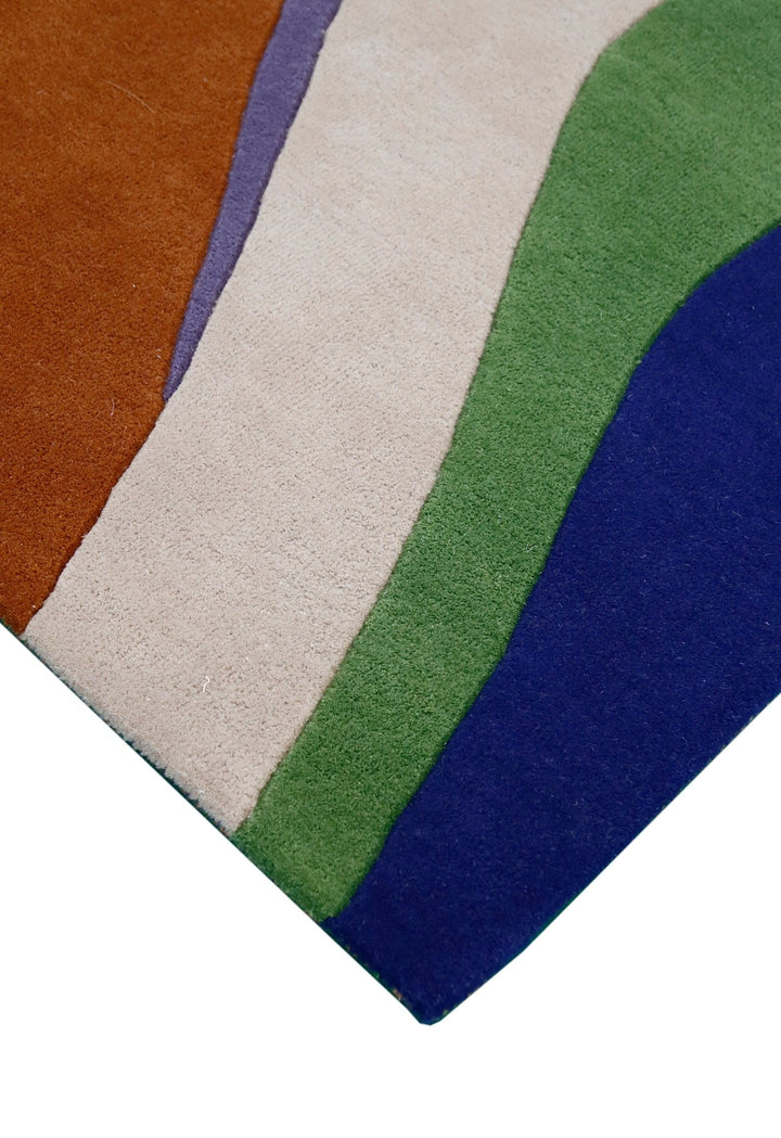 Flow Modern Abstract Colorful Hand Tufted 5x8 Wool Rug - The Rug Decor