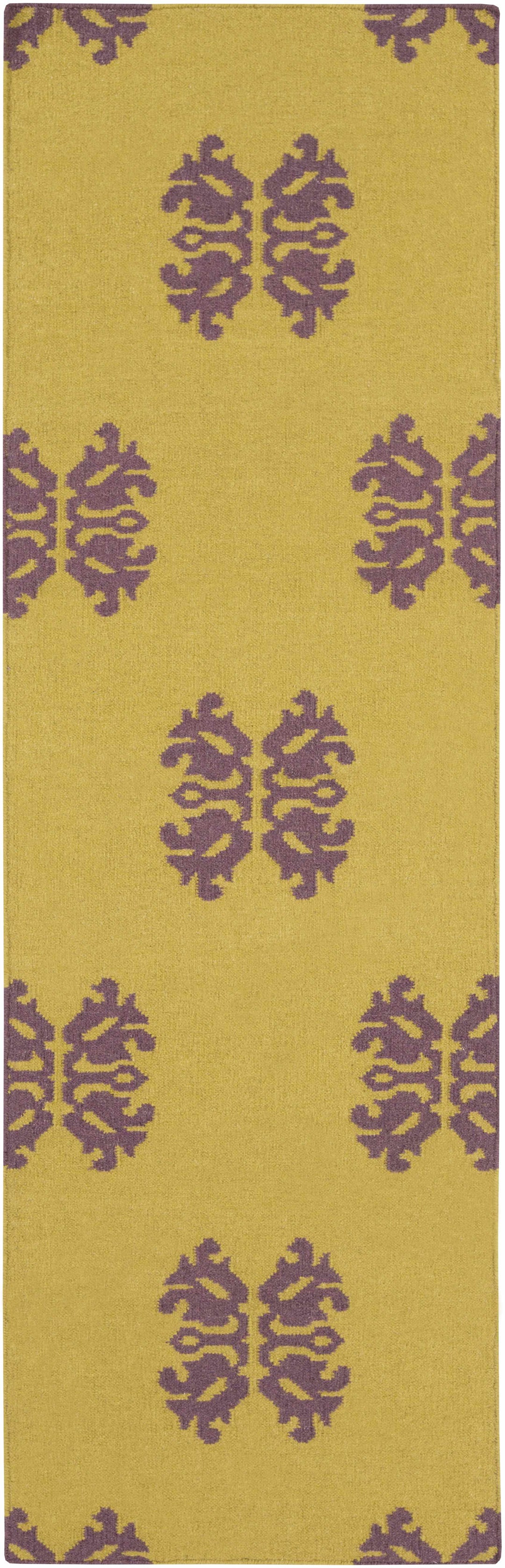 Flowood Contemporary Style Yellow Hand Woven Area Rug