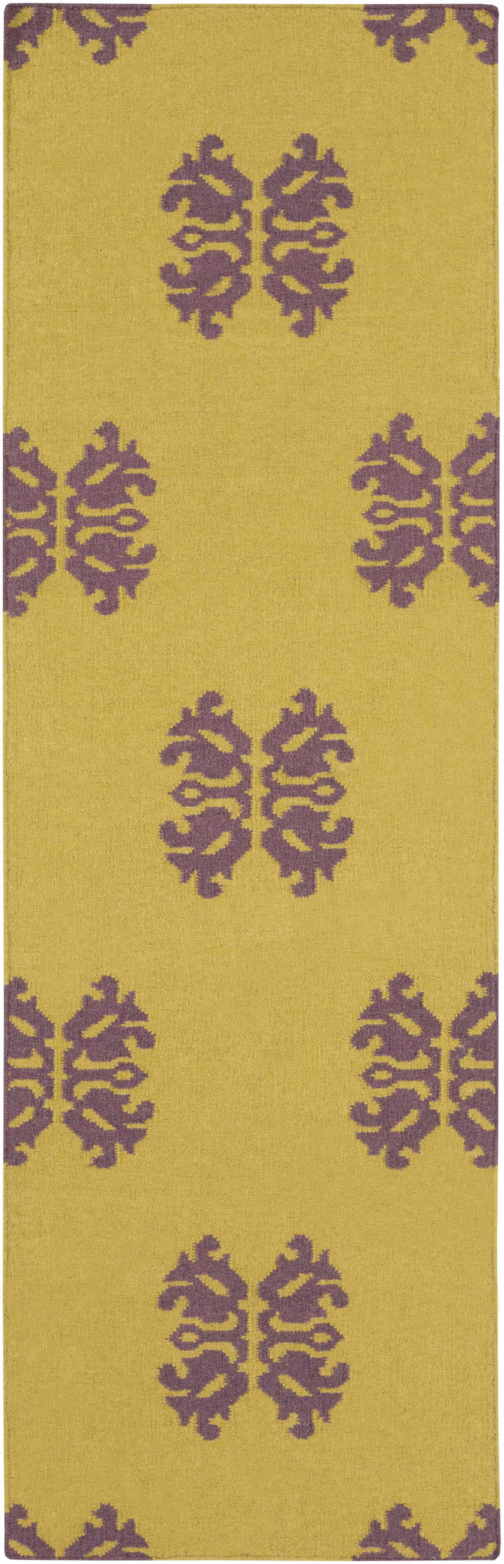 Flowood Contemporary Style Yellow Hand Woven Area Rug