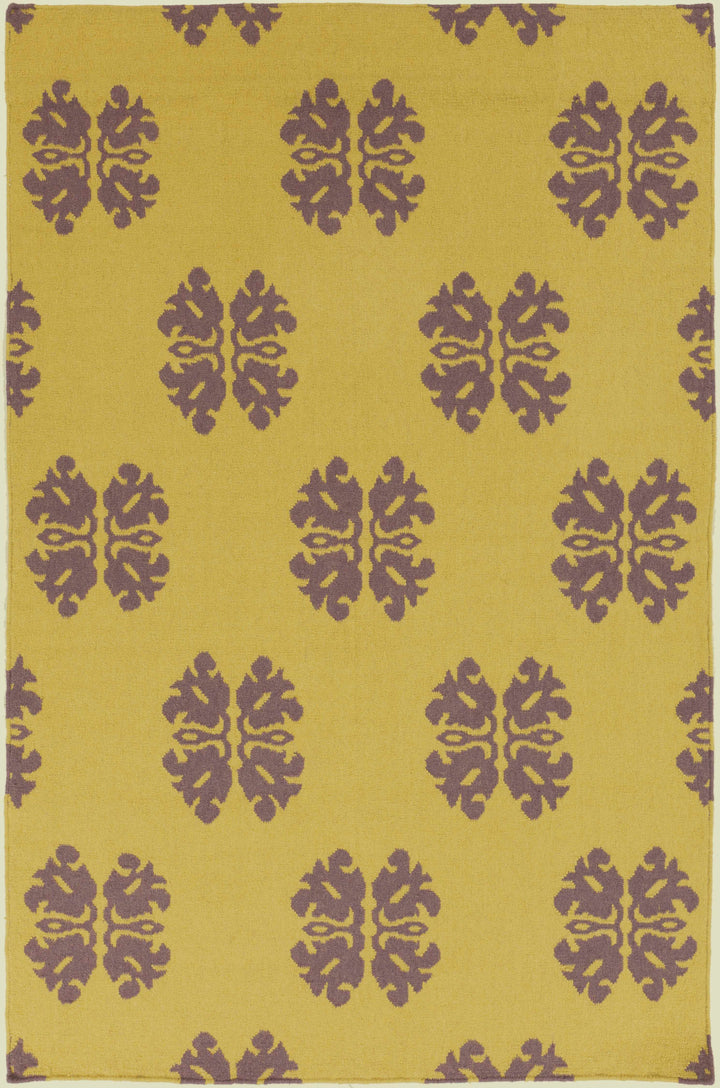 Flowood Contemporary Style Yellow Hand Woven Area Rug