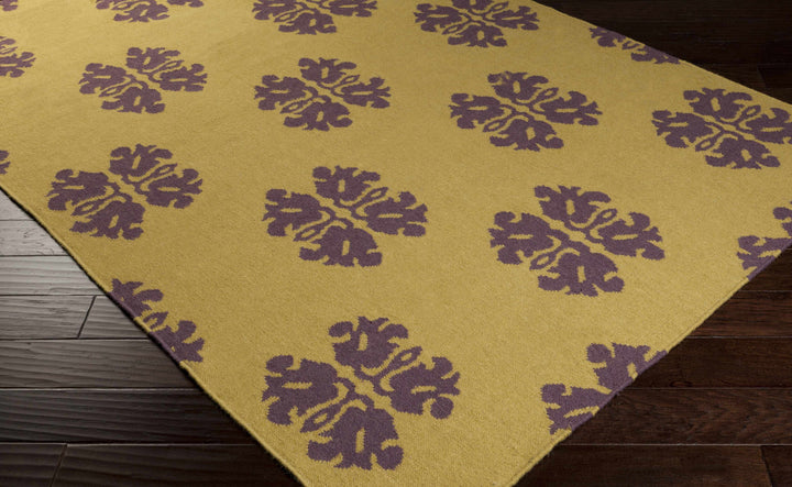 Flowood Contemporary Style Yellow Hand Woven Area Rug