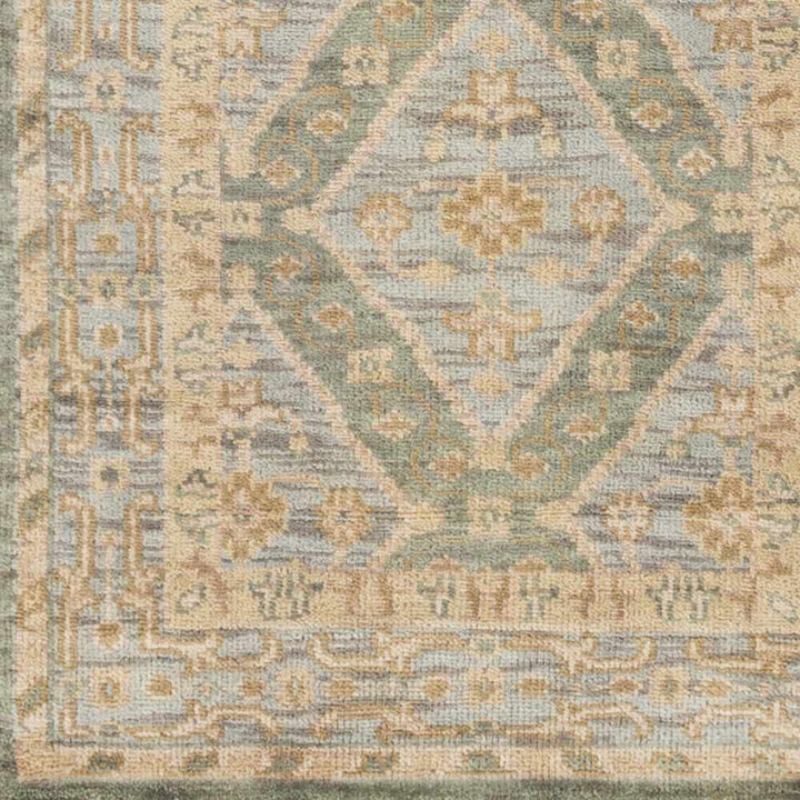 Fogelsville Traditional Style Beige And Blue Hand Knotted Area Rug - The Rug Decor