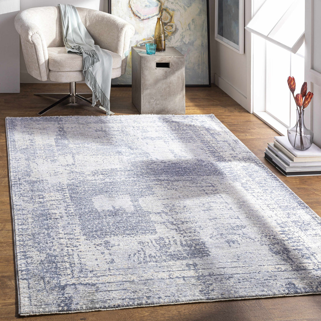 Foley Traditional Style Blue And Gray Area Rug