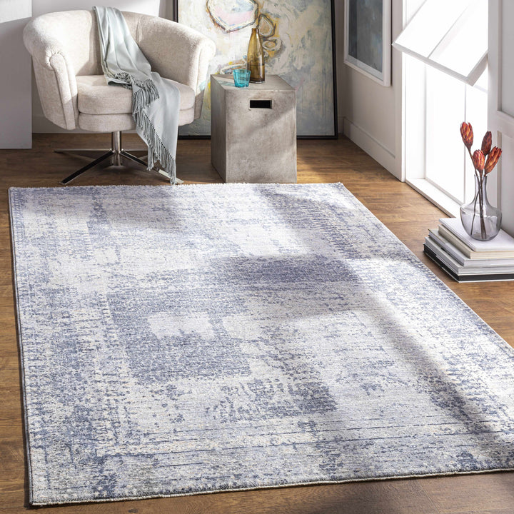 Foley Traditional Style Blue And Gray Area Rug