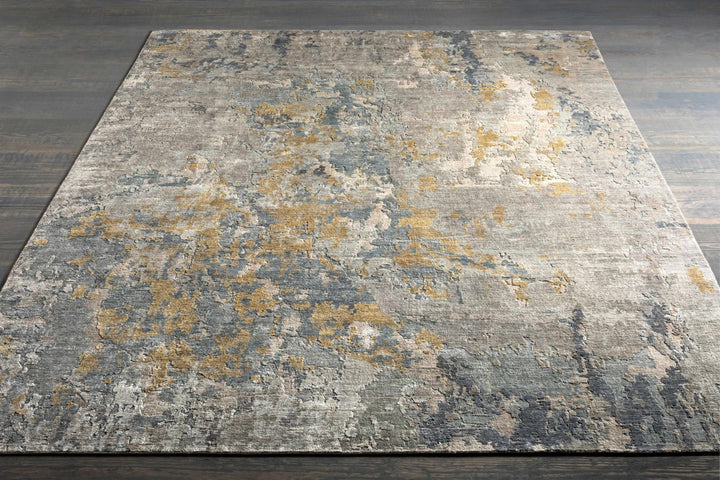 Follansbee Modern Abstract Beige And Gray Hand Knotted Area Rug - The Rug Decor
