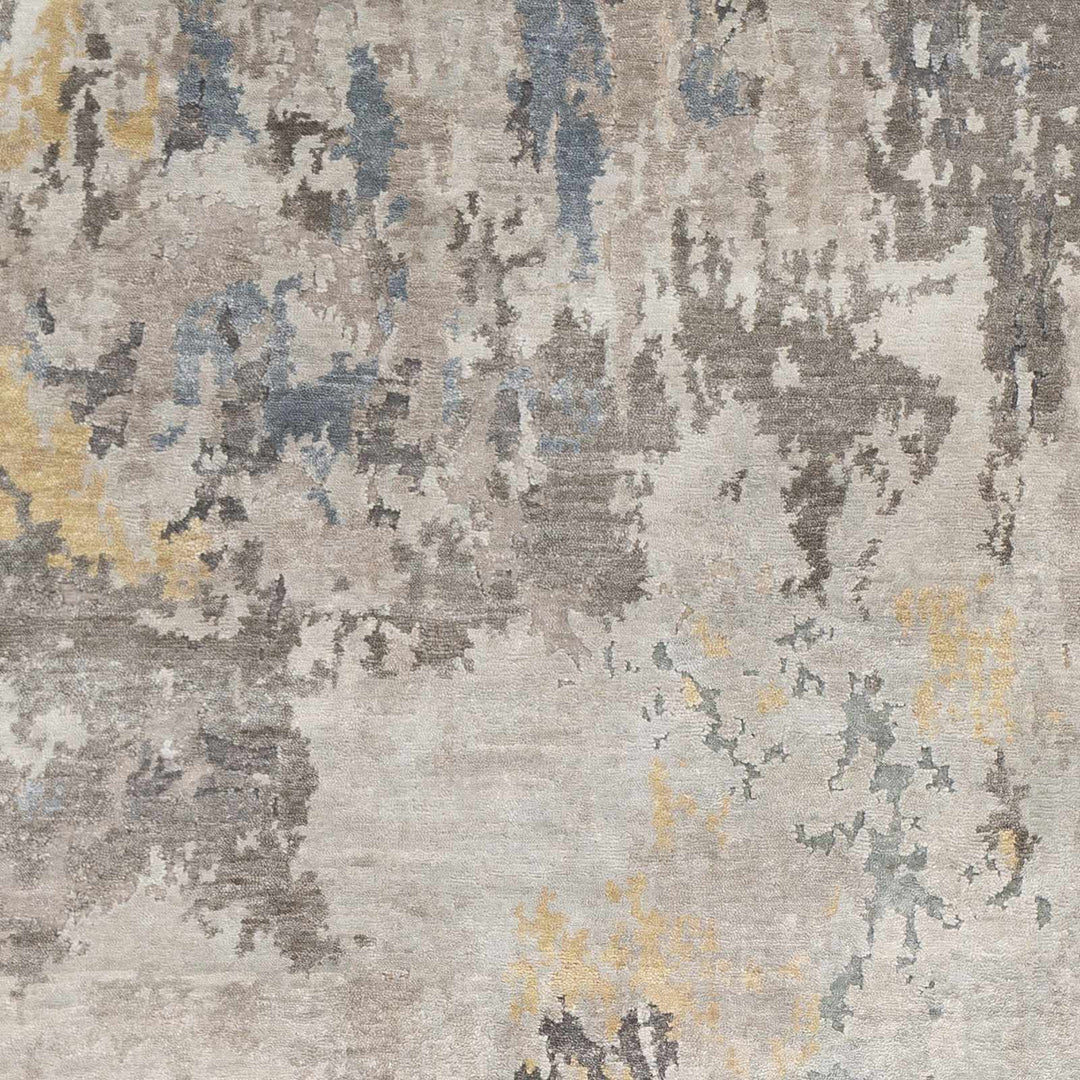Follansbee Modern Abstract Beige And Gray Hand Knotted Area Rug - The Rug Decor