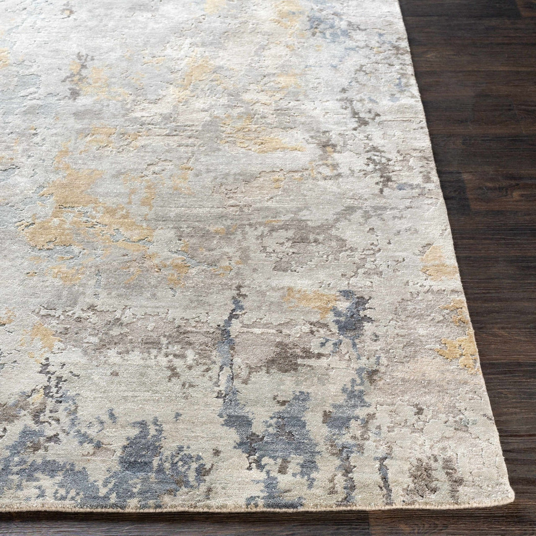 Follansbee Modern Abstract Beige And Gray Hand Knotted Area Rug - The Rug Decor