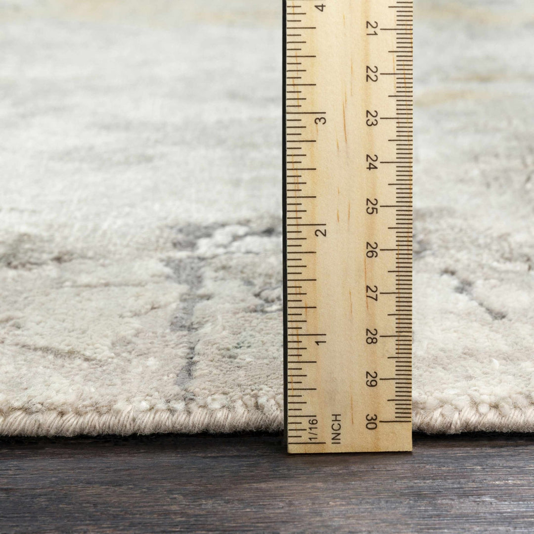 Follansbee Modern Abstract Beige And Gray Hand Knotted Area Rug - The Rug Decor