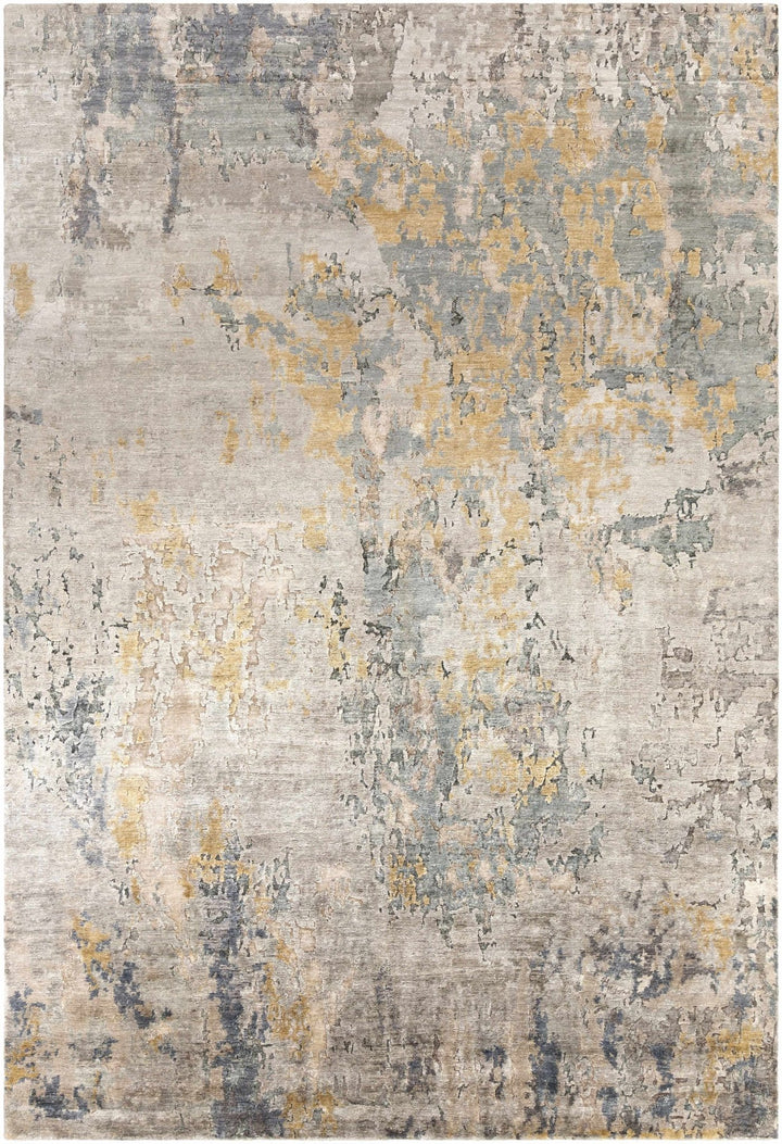 Follansbee Modern Abstract Beige And Gray Hand Knotted Area Rug - The Rug Decor