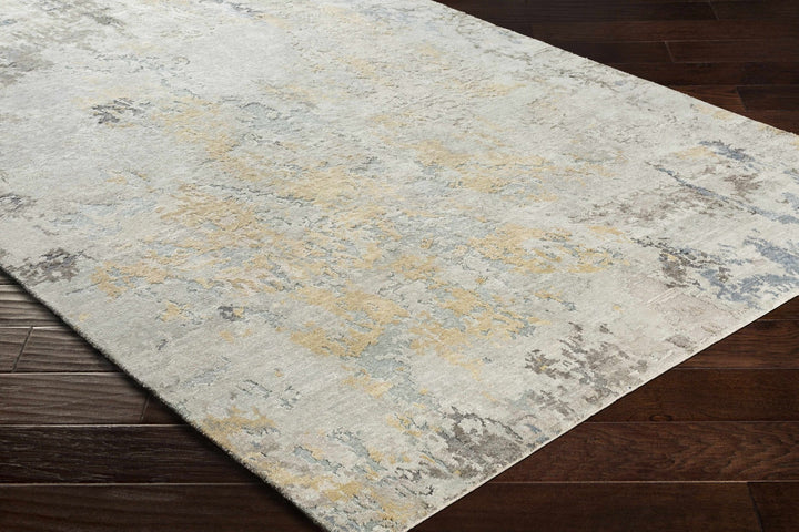 Follansbee Modern Abstract Beige And Gray Hand Knotted Area Rug - The Rug Decor