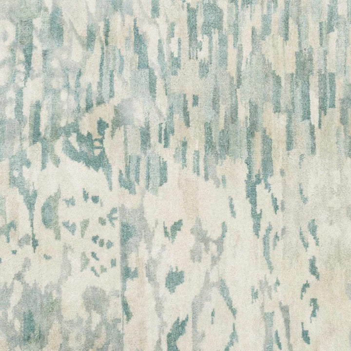 Fonda Teal And Beige Modern Abstract Design Hand Knotted Area Rug - The Rug Decor