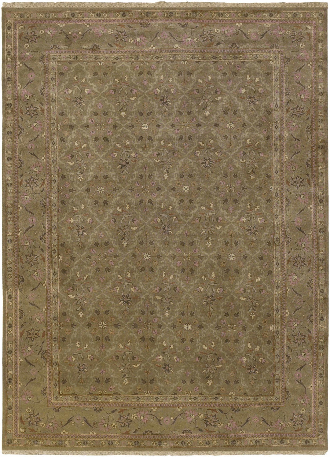 Fordsville Traditional Style Olive Hand Knotted Area Rug - The Rug Decor