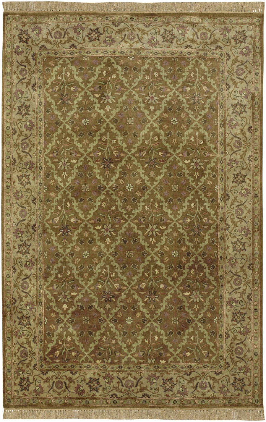 Fordsville Traditional Style Olive Hand Knotted Area Rug - The Rug Decor