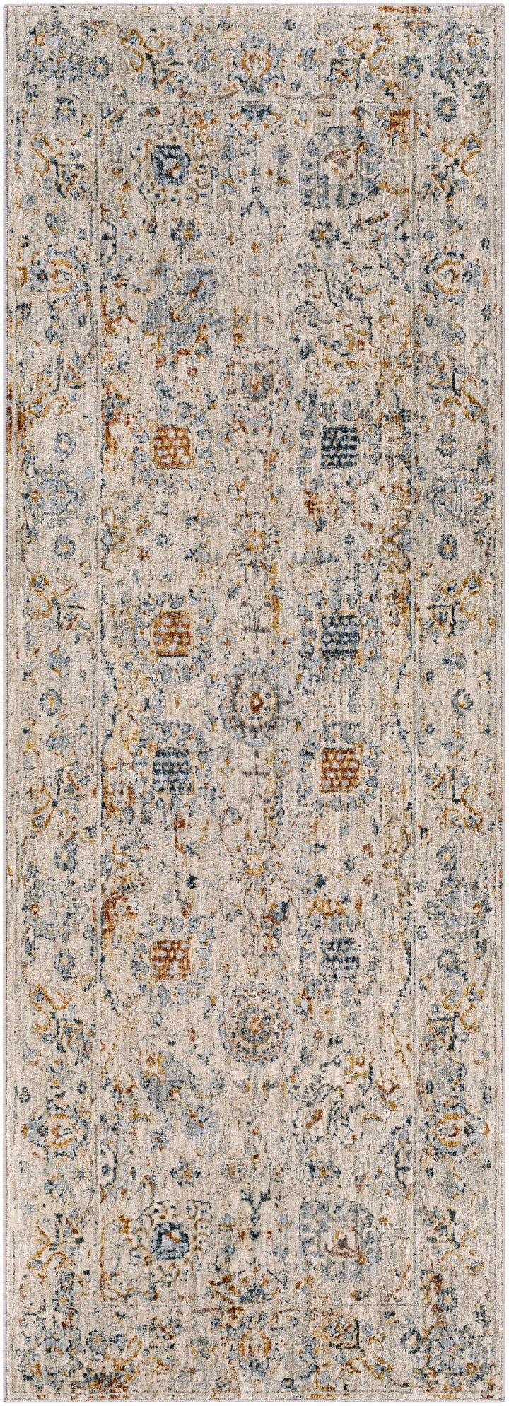 Traditional Design Beige Oushak Machine Woven Rug