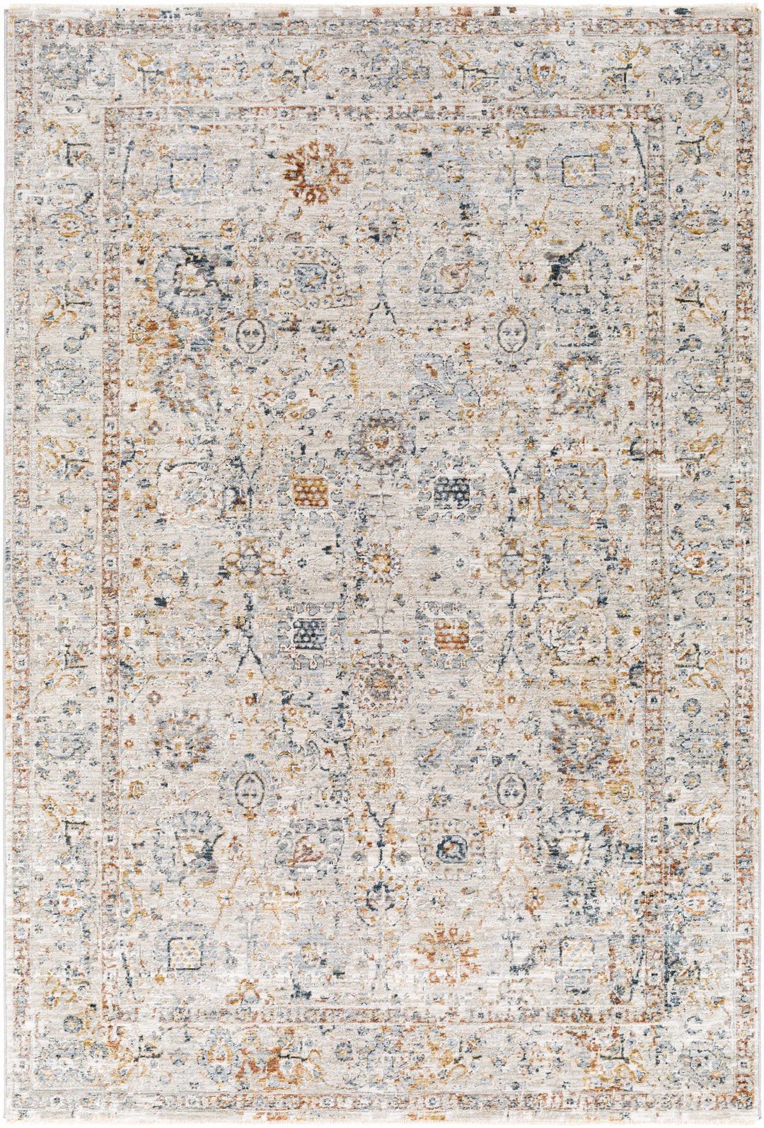 Traditional Design Beige Oushak Machine Woven Rug