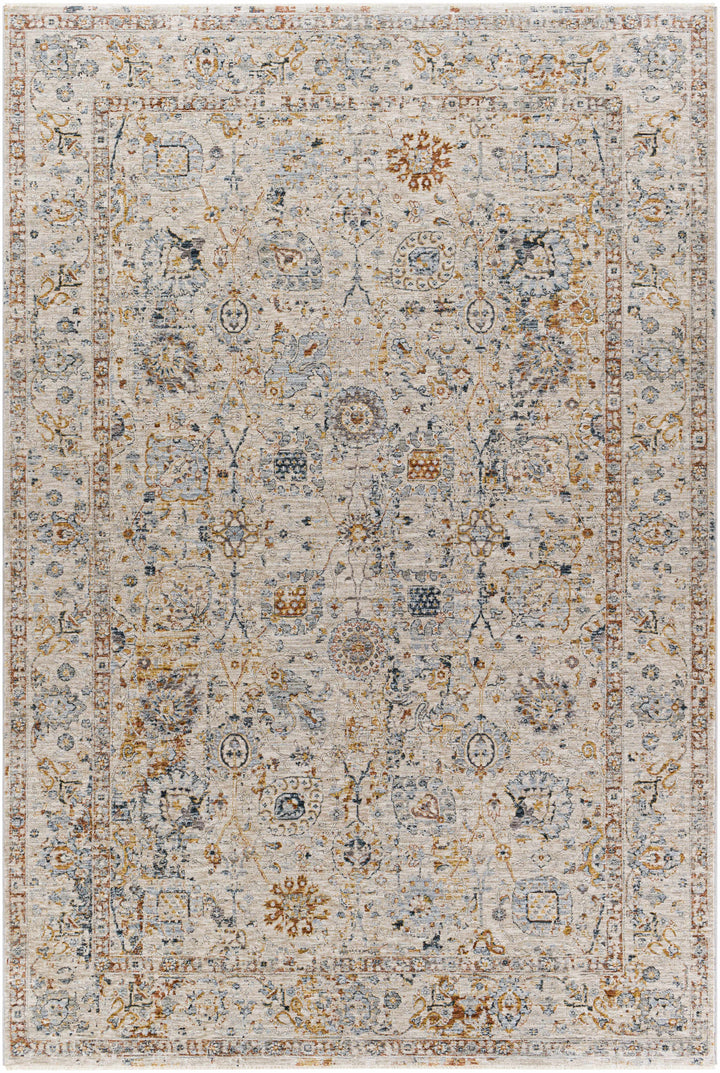 Traditional Design Beige Oushak Machine Woven Rug