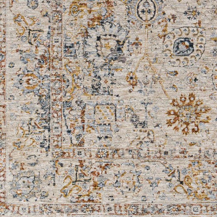 Traditional Design Beige Oushak Machine Woven Rug