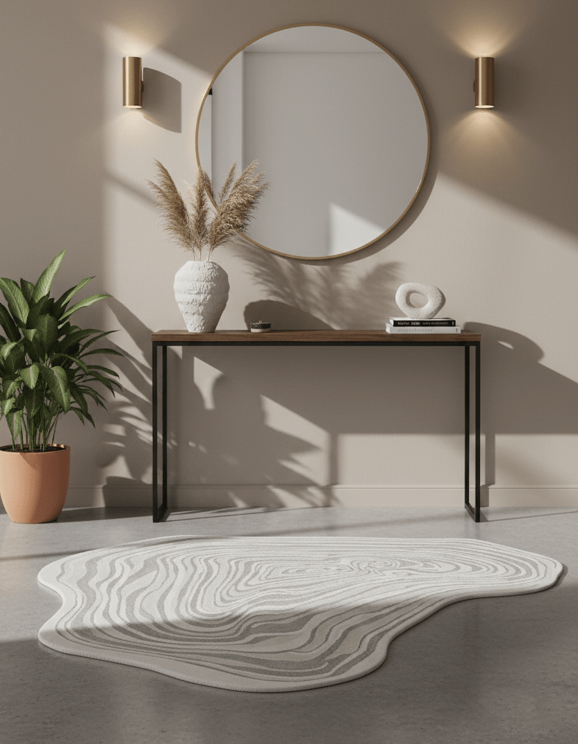 Fossil Modern Style Ivory Hand Tufted 5x7 Wool Rug - The Rug Decor