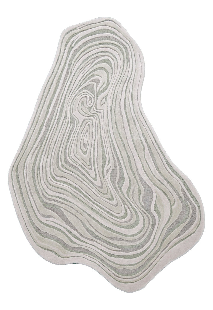 Fossil Modern Style Ivory Hand Tufted 5x7 Wool Rug - The Rug Decor