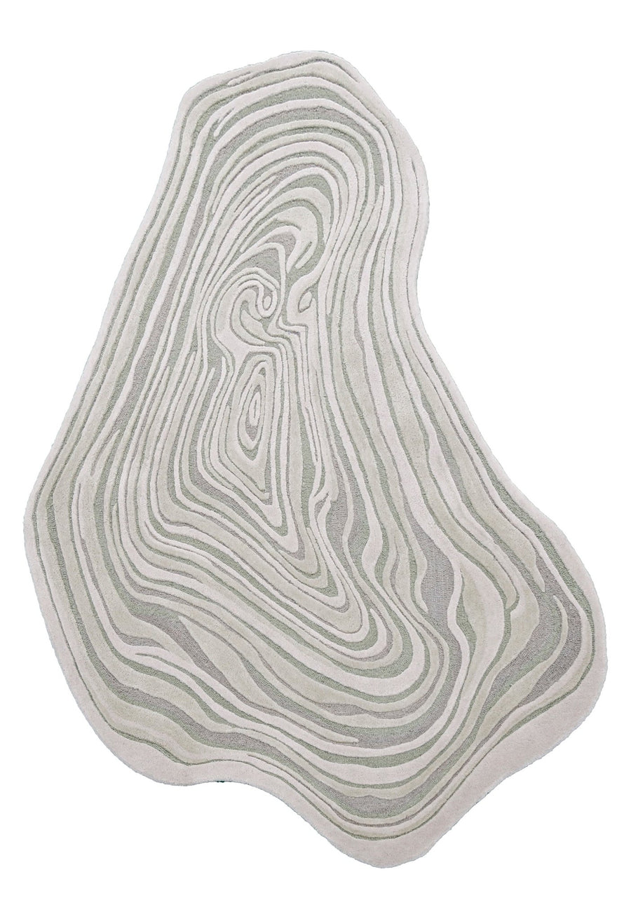 Fossil Modern Style Ivory Hand Tufted 5x7 Wool Rug - The Rug Decor